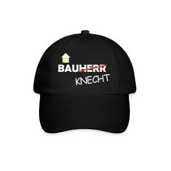 Bauherren BauKnecht lustiges Paar Shirt Sprüche - Baseballkappe - Schwarz/Schwarz - Vorne