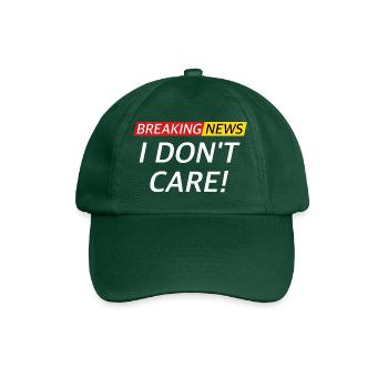 I don't care, news funny sayings - Baseball Cap - bottle green - Front