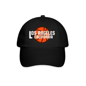 Los Angeles, Californie, basket-ball en arrière-plan - Casquette classique - noir/noir - Devant