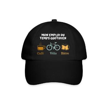 Café vélo bière 5 - Casquette classique - noir/noir - Devant