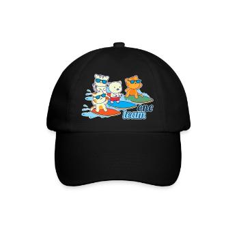 équipe famille chat surf enterrement de vie de jeune fille animal - Casquette classique - noir/noir - Devant