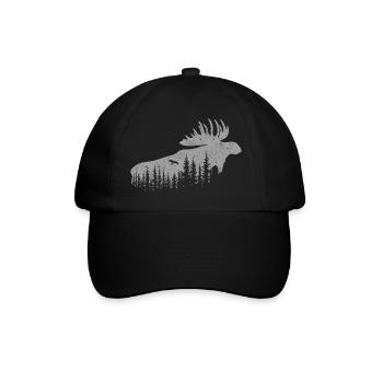 Elch - Baseballkappe - Schwarz/Schwarz - Vorne