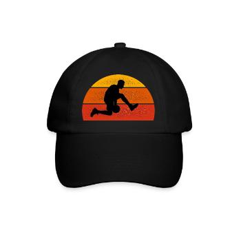 vintage basketball -basketball fan gift - Baseball Cap - black/black - Front