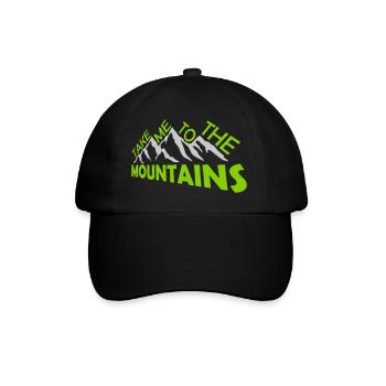 To the mountains Zitat - Baseballkappe - Schwarz/Schwarz - Vorne