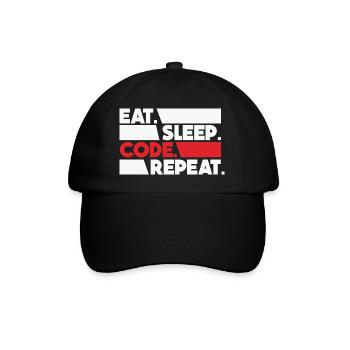 Eat Sleep Code Repeat Programmeur Devloper - Casquette classique - noir/noir - Devant