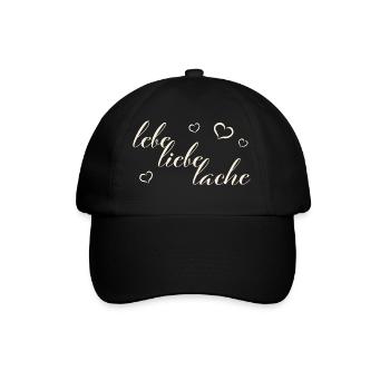 lebe liebe lache - Baseballkappe - Schwarz/Schwarz - Vorne