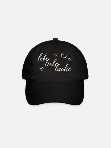 lebe liebe lache - Baseballkappe - Schwarz/Schwarz