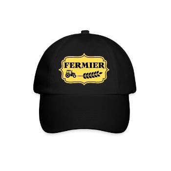 FERMIER - Etiquette Vintage - Casquette classique - noir/noir - Devant
