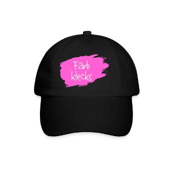 Farbklecks pink - Baseballkappe - Schwarz/Schwarz - Vorne