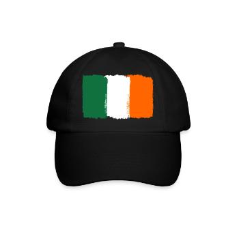 Ireland flag used look - Baseball Cap - black/black - Front