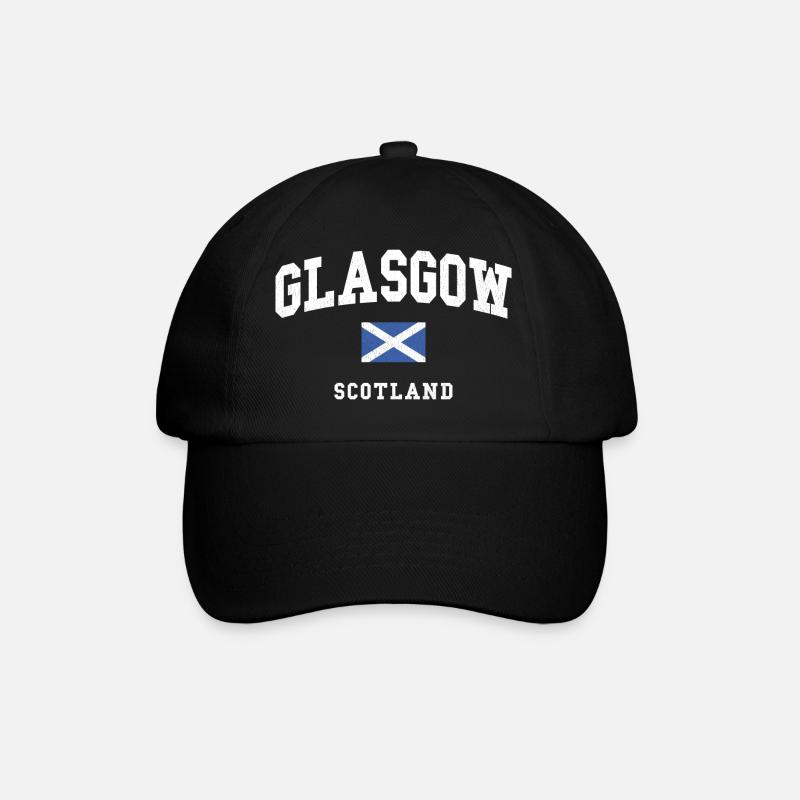 Glasgow Scotland Flag Graphic - Baseballkappe - Schwarz/Schwarz