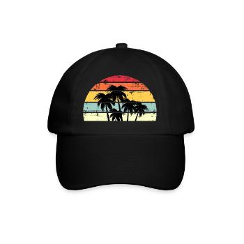 Palm Retro Coucher de soleil - Casquette classique - noir/noir - Devant