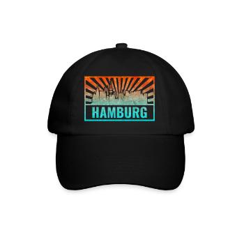 Hamburg Skyline Gradient - Baseball Cap - black/black - Front