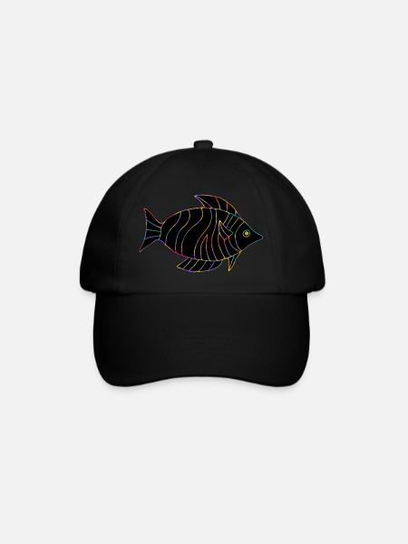 Fisch - Baseballkappe - Schwarz/Schwarz