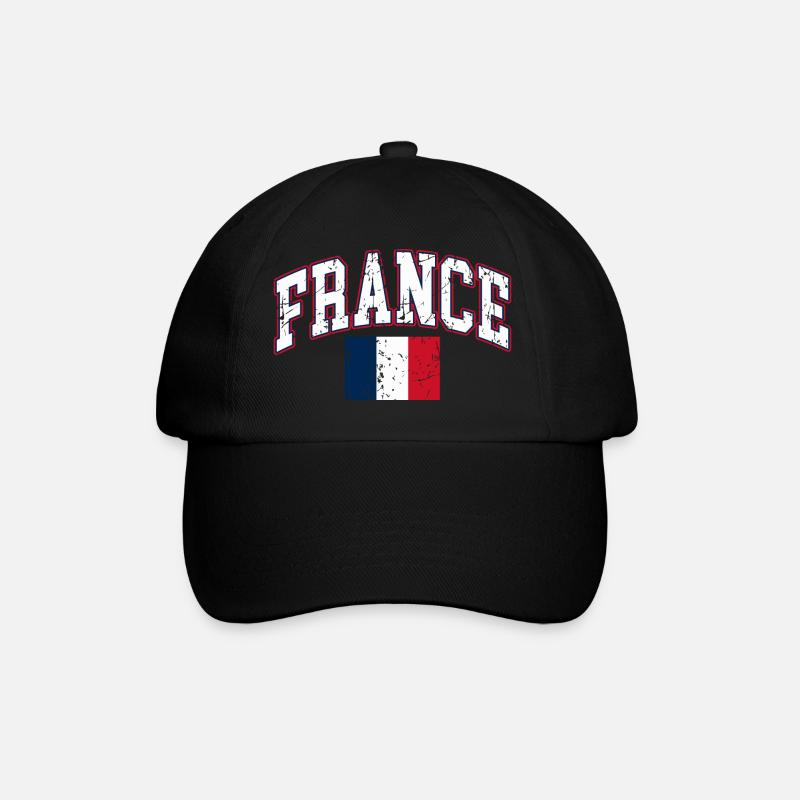 Frankreich france - Baseballkappe - Schwarz/Schwarz