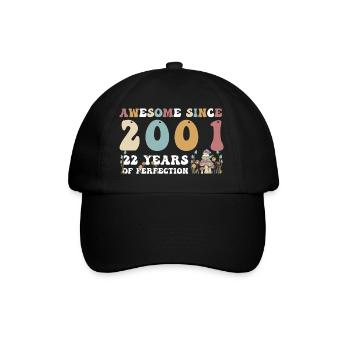 Génial depuis 2001 22 ans de perfection - 22ème - Casquette classique - noir/noir - Devant