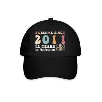 Génial depuis 2011 12 Année de Perfection - 12ème - Casquette classique - noir/noir - Devant