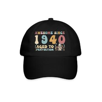 Awesome since 1940 - 83rd Birthday - 2023 Groovy - Baseball Cap - black/black - Front