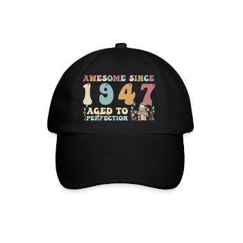 Génial depuis 1947 - 76e anniversaire - 2023 Groovy - Casquette classique - noir/noir - Devant