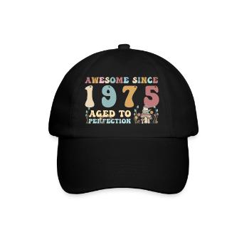 Génial depuis 1975 - 48e anniversaire - 2023 Groovy - Casquette classique - noir/noir - Devant