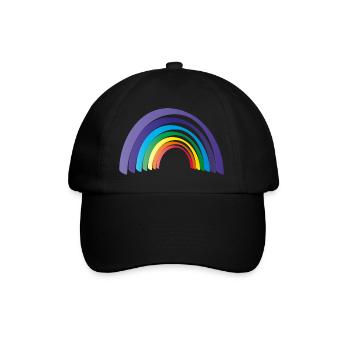 Regenbogen - Baseballkappe - Schwarz/Schwarz - Vorne