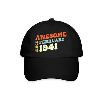 Groovy 82 Years Old Awesome Sinc February 1941 - Baseball Cap - black/black - Front