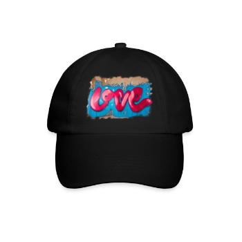 Graffiti Love - Baseballkappe - Schwarz/Schwarz - Vorne