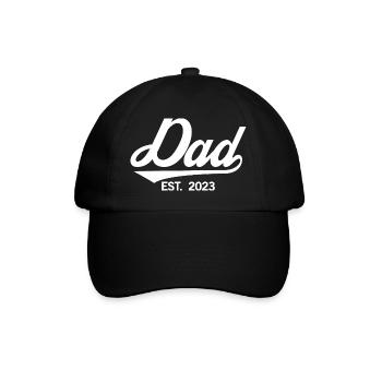 2023, Dad To Be, Schwangerschaftsankündigung - Baseballkappe - Schwarz/Schwarz - Vorne