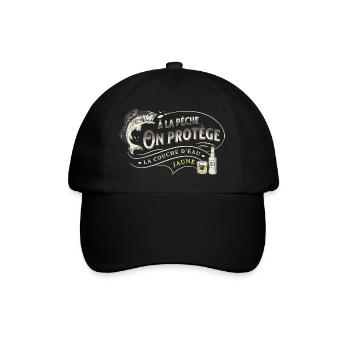 A la Pêche on Protège la Couche d'Eau Jaune - Casquette classique - noir/noir - Devant