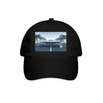 Soucoupe volante sur une route de campagne - Casquette classique - noir/noir - Devant