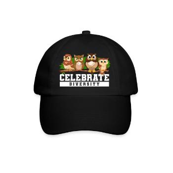 Owl Enthusiast Birds Of Prey Nocturnal Celebrate D - Baseball Cap - black/black - Front