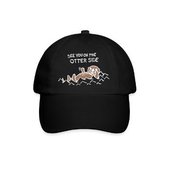Wir sehen uns auf der Otterseite / Auf der anderen Seite (Weiß) - Baseballkappe - Schwarz/Schwarz - Vorne