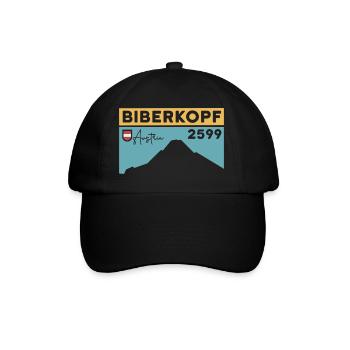 Biberkopf Höhe Warth Schröcken Skigebiet Wandern - Baseballkappe - Schwarz/Schwarz - Vorne