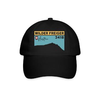 Wilder Freiger Bergtour Roter Grat Gipfel Höhe - Baseballkappe - Schwarz/Schwarz - Vorne
