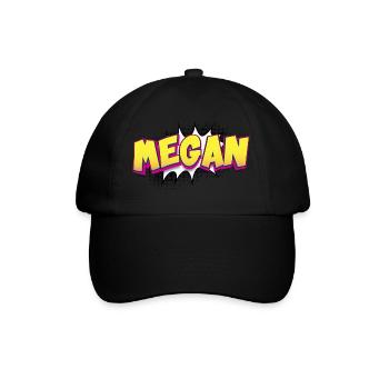 Megan Nom personnalisé Style de bande dessinée Pop Art, Megan - Casquette classique - noir/noir - Devant