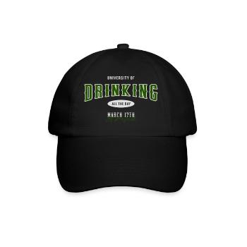 University Of Drinking All The Day - Baseballkappe - Schwarz/Schwarz - Vorne