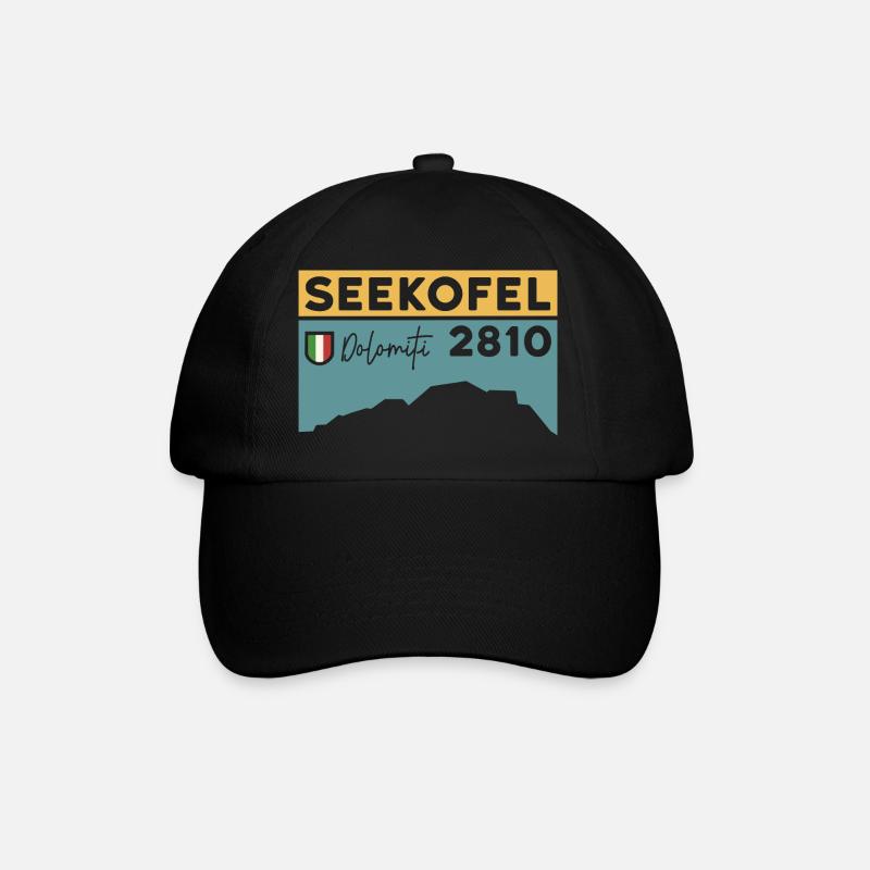 Seekofel Dolomiten Wandern Wanderung Rundwanderung - Baseballkappe - Schwarz/Schwarz