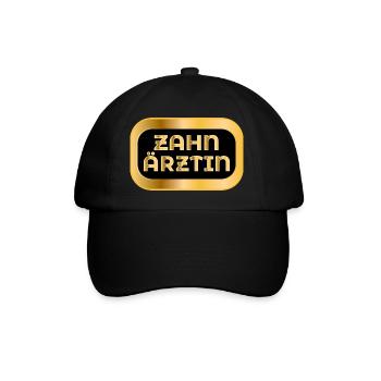Geschenke für Zahnärztin - ZAHNMEDIZINERIN - Baseballkappe - Schwarz/Schwarz - Vorne