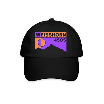 Weisshorn Valais Alpine Tour Mountain Tour Tour Souvenir - Baseball Cap - black/black - Front