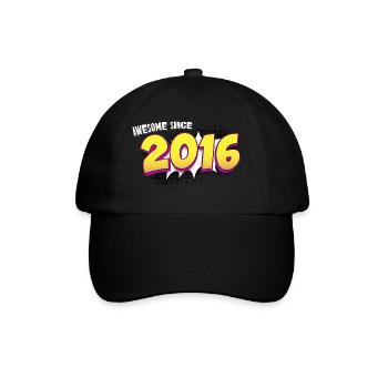 Retro 7th birthday in Pop Art Comic Book Style - Baseball Cap - black/black - Front