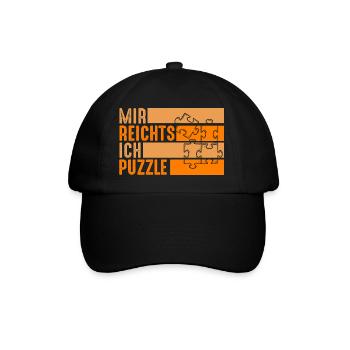 Puzzlefan Puzzler Puzzleteile Puzzle - Baseballkappe - Schwarz/Schwarz - Vorne