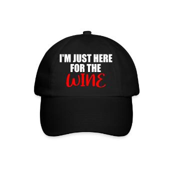 Je suis juste là pour le vin - Casquette classique - noir/noir - Devant