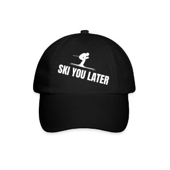 Ski Skiing Skiing Ski you later saying - Baseball Cap - black/black - Front