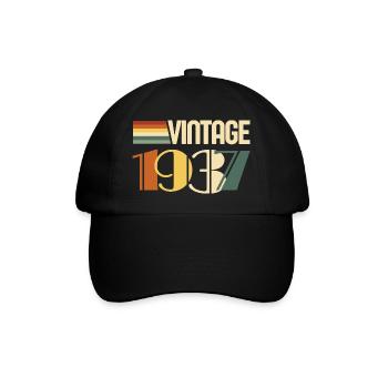 Vintage 1937 - 1937 Birthday Gift - Baseball Cap - black/black - Front