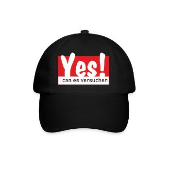 Yes i can es versuchen - Baseballkappe - Schwarz/Schwarz - Vorne