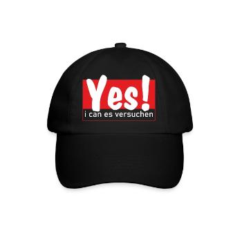 Yes i can es versuchen! - Baseballkappe - Schwarz/Schwarz - Vorne