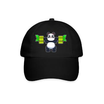 Panda Bodybuilder Barbell Bodybuilding - Casquette classique - noir/noir - Devant