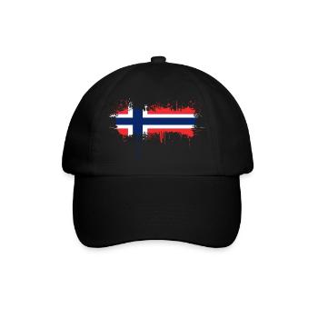 Norwegen Norwegen Flagge Skandinavien Norden Tor Viking - Baseballkappe - Schwarz/Schwarz - Vorne