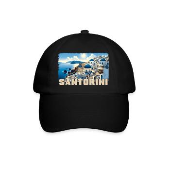 Santorin, Grèce, océan, volcan Akrotiri - Casquette classique - noir/noir - Devant