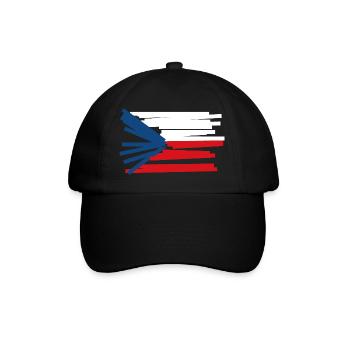 Czech Republic Flag - Modern Art - Baseball Cap - black/black - Front